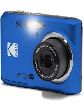 16MP Compact Digital Camera with 4X Optical Zoom, Lightweight, Blue Color